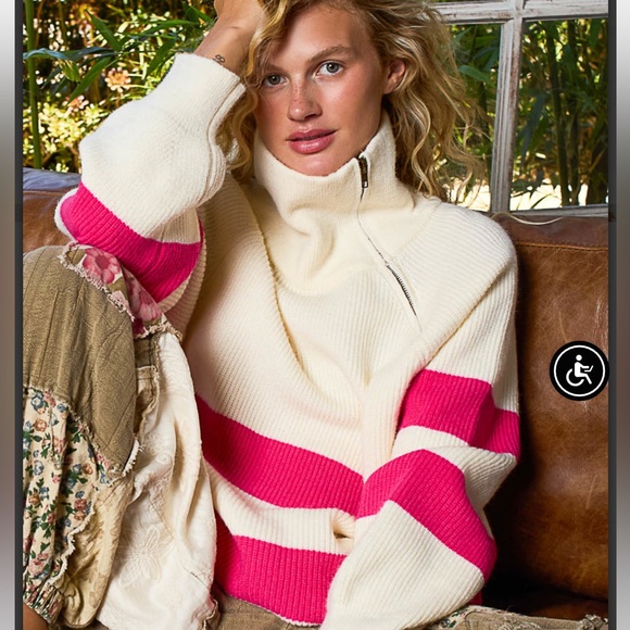 POL Sweaters - Pol WST112 Cream/Pink Long Sleeve Sweater. NWT. Various Sizes.